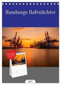 Produktbild: Tischplaner 2027 - Hamburgs Hafenlichter (A5 Tischkalender zum Aufstellen) CALVENDO