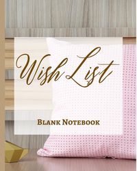 Produktbild: Wish List - Blank Notebook - Write It Down - Pastel Rose Gold Pink Wooden Abstract Design - Polka Dot Brown White Fun