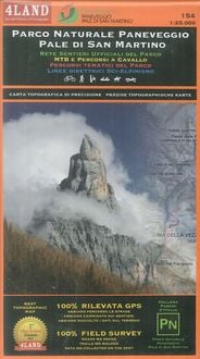 Produktbild: Parco naturale di Paneveggio. Pale di San Martino. Rete sentieri ufficiali del Parco. Percorsi tematici del Parco. Linee direttrici sci-alpinismo 1:25