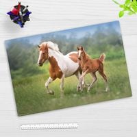 Produktbild: Cover-your-desk Schreibtischunterlage f&uuml;r Kinder Pferde Mama mit Fohlen, aus hochwertigem Vinyl, 60 x 40 cm