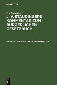 Produktbild: Alphabetischer Gesammtregister