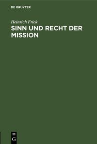 Produktbild: Sinn und Recht der Mission