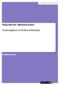 Produktbild: Isomorphien zu Teilerverb&auml;nden