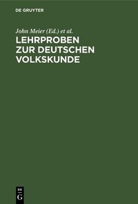 Produktbild: Lehrproben zur deutschen Volkskunde