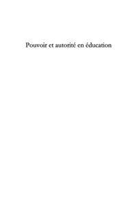 Produktbild: Pouvoir et autorite en education
