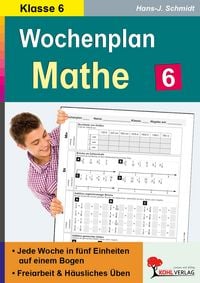 Produktbild: Wochenplan Mathe / Klasse 6