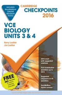 Produktbild: Cambridge Checkpoints Vce Biology Units 3 and 4 2016 and Quiz Me More