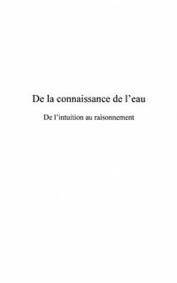 Produktbild: De la connaissance de l'eau