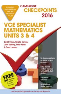 Produktbild: Cambridge Checkpoints Vce Specialist Mathematics 2016 and Quiz Me More