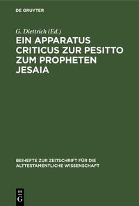 Produktbild: Ein Apparatus criticus zur Pesitto zum Propheten Jesaia