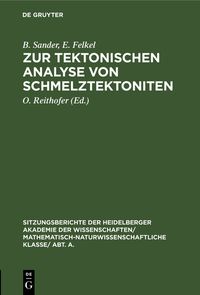 Produktbild: Zur tektonischen Analyse von Schmelztektoniten