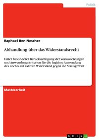 Produktbild: Abhandlung &uuml;ber das Widerstandsrecht