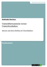 Produktbild: Umweltbewusstsein versus Umweltverhalten