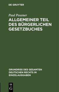 Produktbild: Allgemeiner Teil des B&uuml;rgerlichen Gesetzbuches