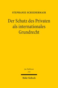 Produktbild: Der Schutz des Privaten als internationales Grundrecht