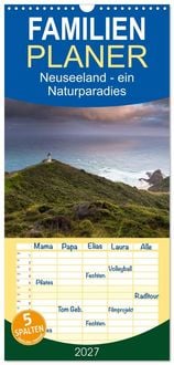 Produktbild: Familienplaner 2027 - Neuseeland - ein Naturparadies mit 5 Spalten (Wandkalender, 21 x 45 cm) CALVENDO
