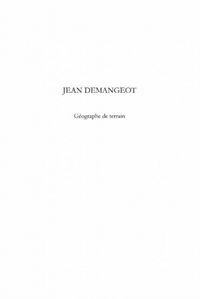 Produktbild: Jean Demangeot Geographe de terrain