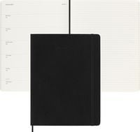 Moleskine 18 Monate Wochenkalender 2026/2027, XL, 1 Wo = 1 Seite, Rechts Linierte Seite, Weicher Einband, Schwarz