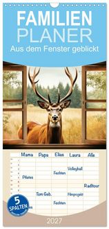 Produktbild: Familienplaner 2027 - Aus dem Fenster geblickt mit 5 Spalten (Wandkalender, 21 x 45 cm) CALVENDO
