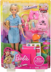 Bild vom Artikel Mattel - Barbie Reise Puppe blond mit Zubehör, Anziehpuppe, Modepuppe, Barbie Ur vom Autor 