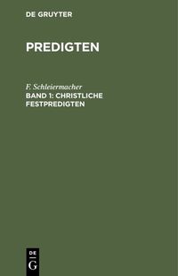 Produktbild: Christliche Festpredigten, Band 1