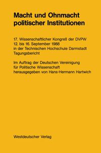 Produktbild: Macht und Ohnmacht politischer Institutionen