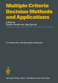 Produktbild: Multiple Criteria Decision Methods and Applications