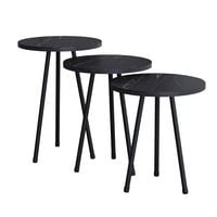 Produktbild: 3 tlg. Holz Beistelltisch Couchtisch Mamor Mirola