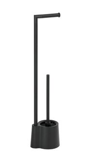 Produktbild: Stand WC-Garnitur Mod. Avola Schwarz matt, aus rostfreiem Edelstahl