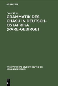 Produktbild: Grammatik des Chasu in Deutsch-Ostafrika (Pare-Gebirge)