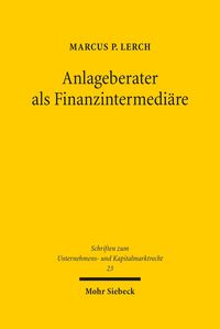 Produktbild: Anlageberater als Finanzintermedi&auml;re