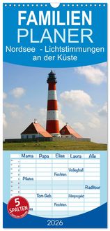 Produktbild: Familienplaner 2026 - Nordsee - Lichtstimmungen an der K&uuml;ste mit 5 Spalten (Wandkalender, 21 x 45 cm) CALVENDO