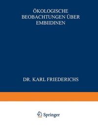 Produktbild: &Ouml;kologische Beobachtungen &uuml;ber Embiidinen