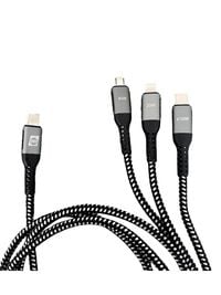 Produktbild: IWH USB-Ladekabel USB-C&reg;, USB-Micro-A Buchse, Apple Lightning Stecker 1.20m 019057
