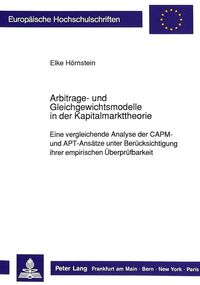 Produktbild: Arbitrage- und Gleichgewichtsmodelle in der Kapitalmarkttheorie
