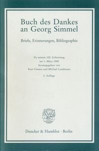 Produktbild: Buch des Dankes an Georg Simmel.