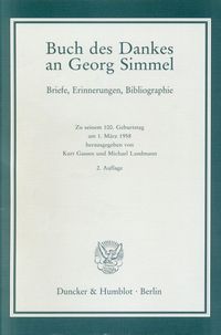 Produktbild: Buch des Dankes an Georg Simmel.