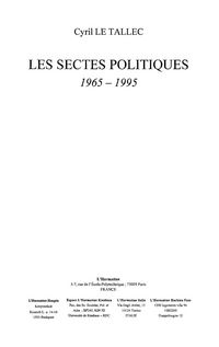 Produktbild: Sectes politiques 1965- 1995 les