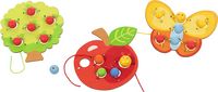 Produktbild: F&auml;delspiel Obstgarten, 3 Motive (Apfel, Baum, Schmetterling)