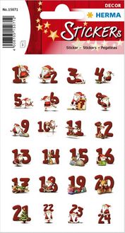 Produktbild: Herma Sticker Lebkuchenzahlen, Adventskalender Zahlen, 3 Blatt 72 Sticker