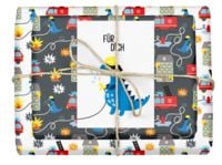 Produktbild: Geschenkpapier-Set f&uuml;r Kinder: Feuerwehr/ Dinosaurier