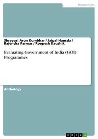 Produktbild: Evaluating Government of India (GOI) Programmes
