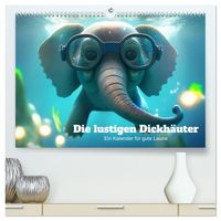 Produktbild: Die lustigen Dickh&auml;uter. Ein Kalender f&uuml;r gute Laune (hochwertiger Premium Wandkalender 2026 DIN A2 quer), Kunstdruck in Hochglanz