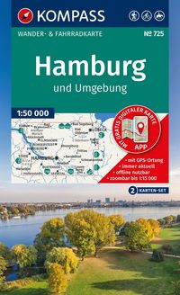 Produktbild: KOMPASS Wanderkarten-Set 725 Hamburg und Umgebung (2 Karten) 1:50.000