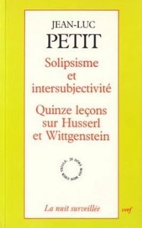 Produktbild: Solipsisme et Intersubjectivite Quinze Lecons sur Huserl et