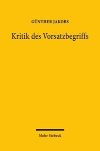 Produktbild: Kritik des Vorsatzbegriffs