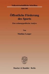 Produktbild: &Ouml;ffentliche F&ouml;rderung des Sports.