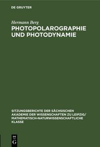 Produktbild: Photopolarographie und Photodynamie