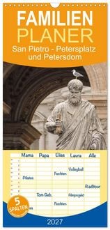 Produktbild: Familienplaner 2027 - San Pietro - Petersplatz und Petersdom mit 5 Spalten (Wandkalender, 21 x 45 cm) CALVENDO