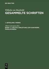 Produktbild: 1 H&auml;lfte. Einleitung zum Kawiwerk. Paralipomena
